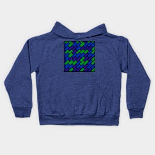 Purple Blue Green Geometric Abstract Acrylic Painting Kids Hoodie